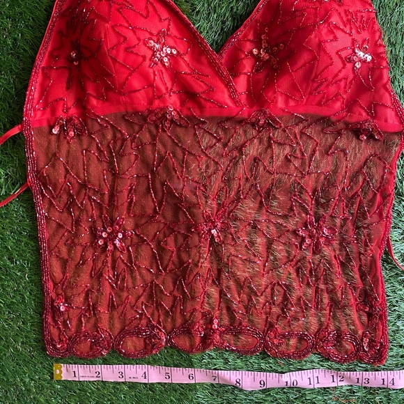 Red Y2K beaded top - Picture 11 of 11